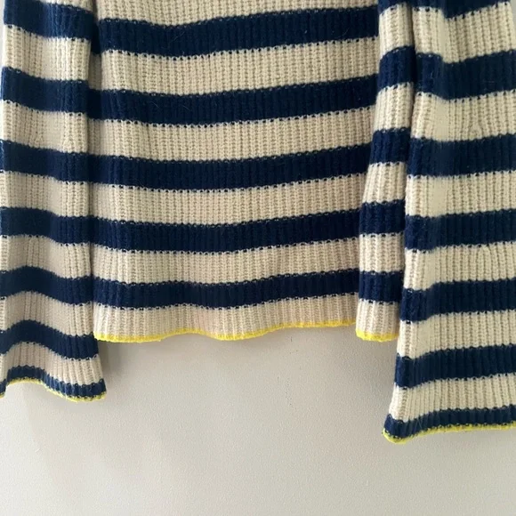 Anthropologie Navy and Cream Striped Turtleneck Sweater - Picture 6 of 14
